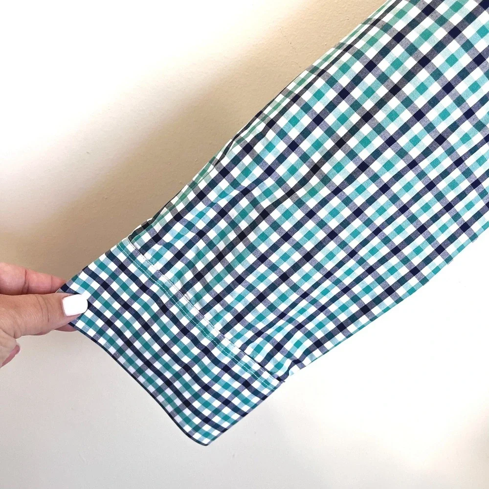J Crew Thompson Shirtings Mens‎ 80s 2 Ply Shirt Size L Plaid Checkered Preppy